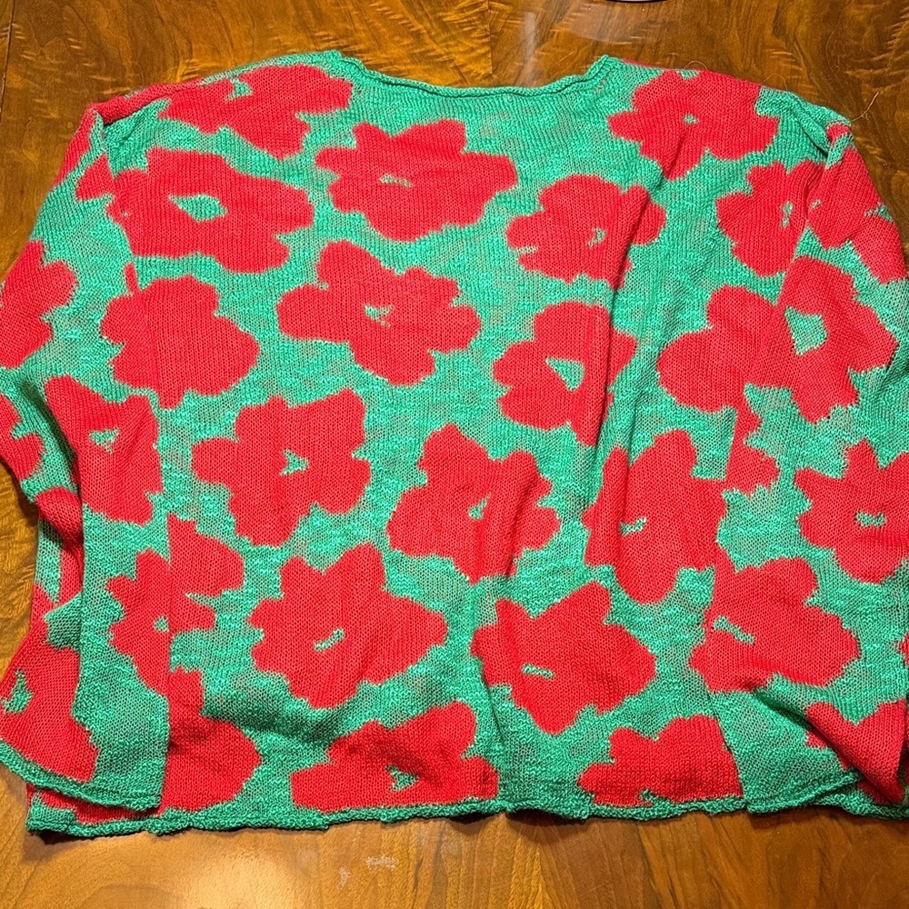 BiBi Women's Floral Knit Sweater - Size XL - Picture 2 of 5